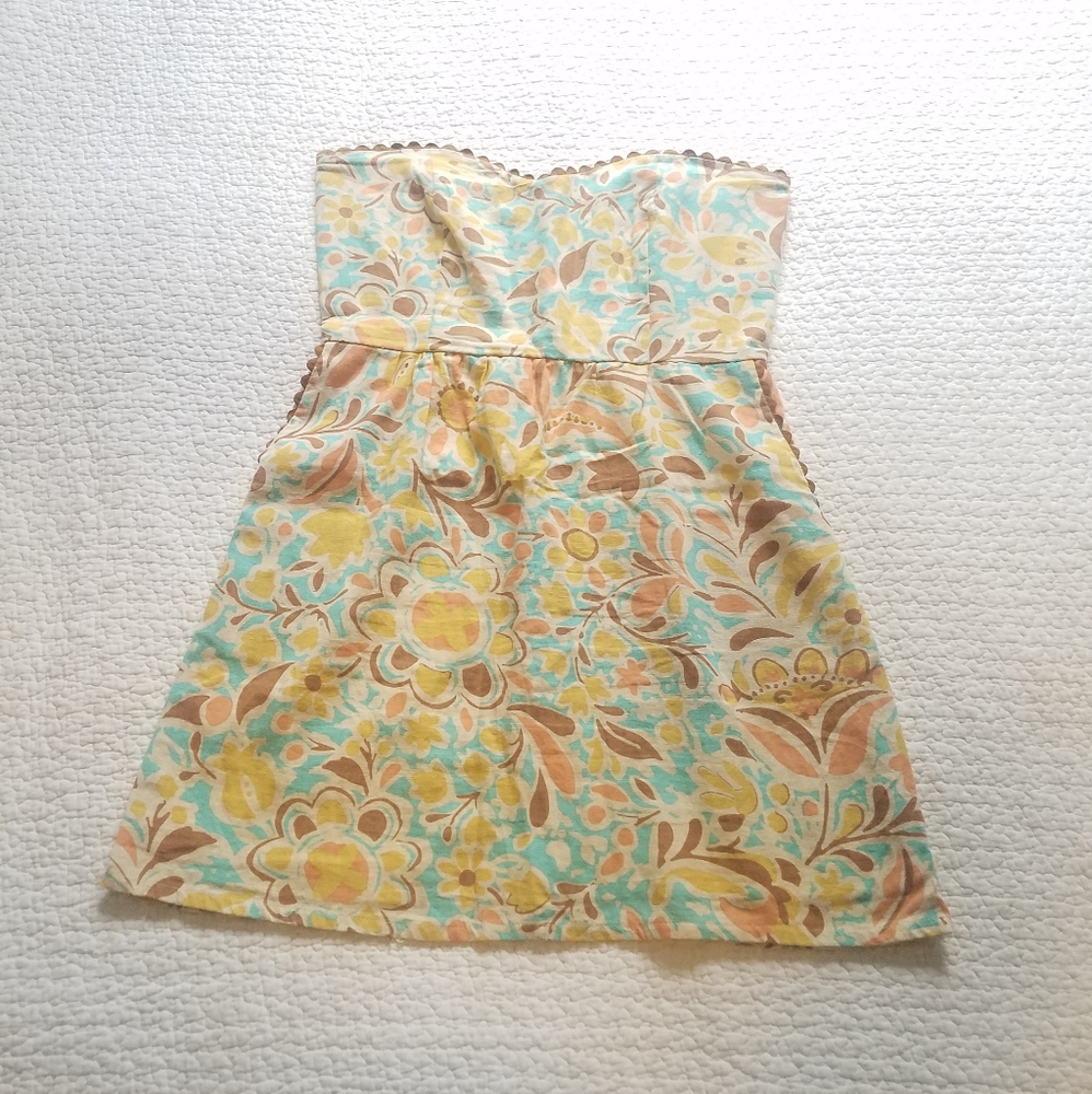 Judith March Linen-Blend Strapless Dress